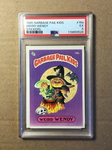 1985 Garbage Pail Kids, Weird Wendy, #16A, GLOSSY, Graded PSA 5 EX - Bild 1 von 2