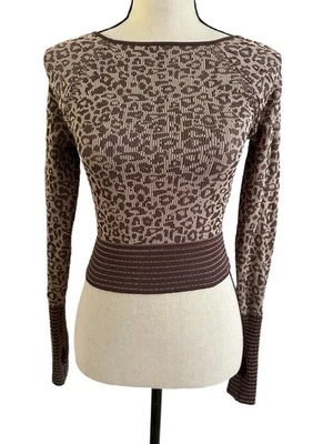 Free People We The Free Mujer Leopardo Manga Larga M/L NUEVO Foto 1 de 4