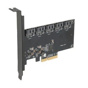 PCIE To 5 Expansion Cards 6Gbps Transfer Rate Plug And Play 5 Port SATA3 CB - Afbeelding 1 van 23