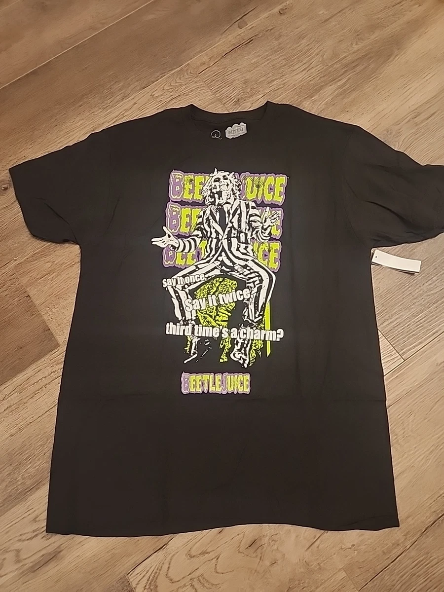 Beetlejuice Official Men’s T-Shirt – Black, Large, Licensed Graphic Tee, Casual Cotton Fit