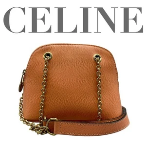 Borsa a tracolla CELINE catena oro hardware pelle arancione - Foto 1 di 11