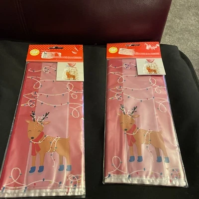 Bolsas de golosinas de Navidad Wilton con corbatas 40 bolsas de reno de 4" X 2" X 9,5" con luces nuevas Foto 1 de 3