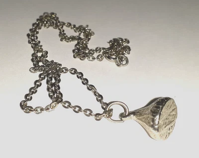 Vintage Hershey Kiss Pendant Necklace 19" Silver Tone Chain & 0.5" Kiss Charm - Image 1 of 3