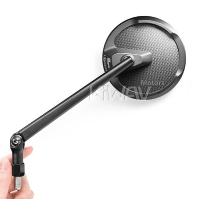 Round Mirrors MAMBA Mat Black Carbon Fiber fits Harley Dyna Softail Sporster — 第 1/4 张图片
