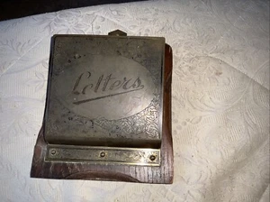 Vintage Oak And Brass Letter Rack Wall Mounted - Picture 1 of 3