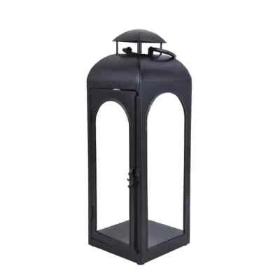 Better Homes & Gardens Metal Candle Holder Lantern Black  Medium Sleek Lines - Image 1 of 4