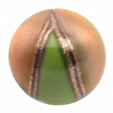 Czech antique green orange satin gold dimi lampwork glass button 11mm Cover
