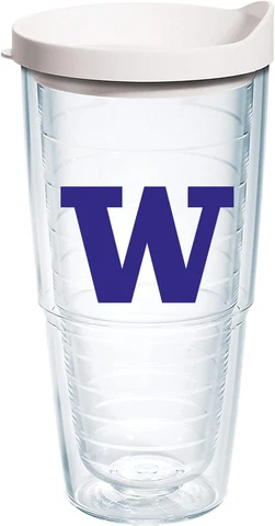 University of Washington NCAA 24 oz Huskies Double Wall Tritan Tumbler Plastic Cover