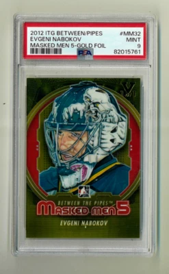 2012 ITG Between the Pipes Evgeni Nabokov Masked Men 5 Gold Foil Vault 1/1 PSA 9 - Image 1 of 2