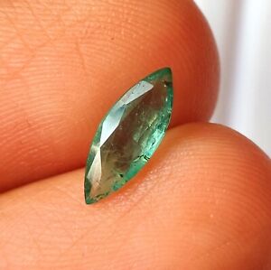 Natural Faceted Emerald 0.75 Carat 4.2X11.2 MM Marquise Untreated Loose Gemstone