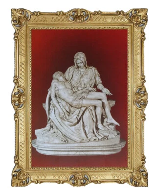 Heiligenbild Antike Pieta Mater Dolorosa Mit Leichnam Jesus Christus Nach Kreuz - Bild 1 von 4