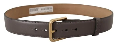 DOLCE & GABBANA Belt Gray Calfskin Leather Gold Metal Logo Buckle s. 70cm /28in - Image 1 of 4