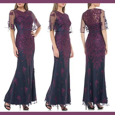 NUEVO JS CollectionS Vestido Floral Bordado Manga Acampanada en Azul [Talla 10] #F903 Foto 1 de 4