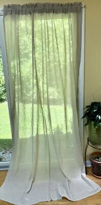 3 CORTINAS IKEA PLATEADAS Paneles Transparentes 57" x 96" 100% Algodón Textura Beige Foto 1 de 4