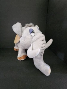 "Colmillo de dibujos animados elefante ojos tristes de pie peluche animal de peluche gris 13"" L x 8,5" H" - Imagen 1 de 17