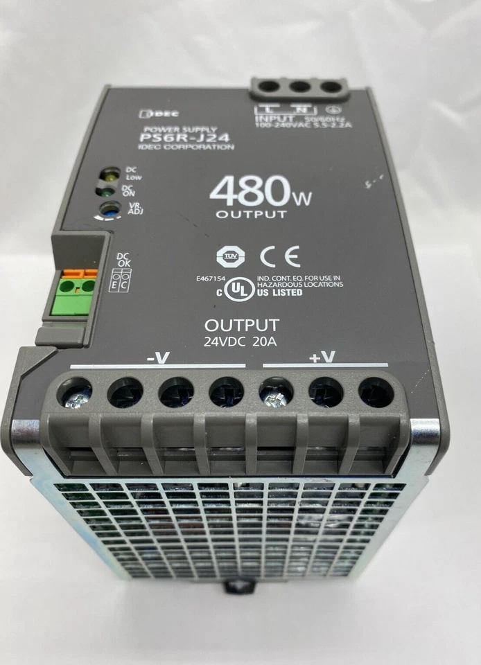 IDEC power supply PS6R-J24 100-240vac single phase with, output 24 volt DC 20A - Image 1 of 4