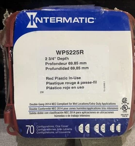 New INTERMATIC WP5225R Plastic Weatherproof Cover Double-Gang 2-3/4" RED WP5225C - Picture 1 of 2