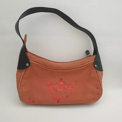 Saddle Shoulder Bag Esprit Fabric Handbag Orange Coral Purse Woman Lady Zip - Image 1 of 4