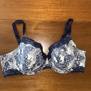 Women's Ambrielle Organic Cotton Demi Underwire Bra Size 42D Botanical Print - Picture 1 of 5
