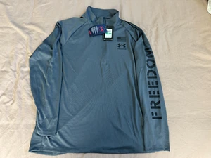 Under Armour Freedom Tech 1/4 zip lightweight grey size Large NWT - Picture 1 of 10