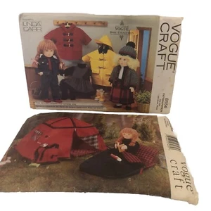 Vintage Vogue Craft Pattern 18" Doll Lot Of TWO Coats Camping Linda Carr Uncut - Picture 1 of 7