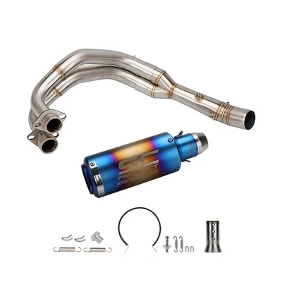 For Yamaha YZF R7 2021-2025 MT-07 Whole System Exhaust Mid Pipe Muffler Tips — 第 1/4 张图片