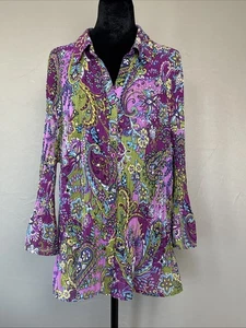 Lane Bryant Bluse lila halbtransparent Größe 18/20 - dezente Pailletten - Bild 1 von 10