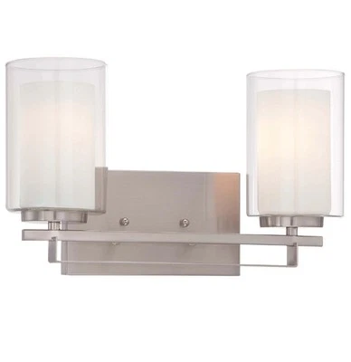 Minka Lavery Parsons Studio 2 Light Bathroom Vanity, Brushed Nickel - Image 1 of 2