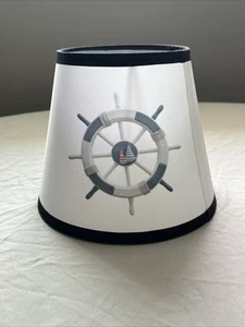 Nautical Wheel Fabric Lamp Shade - Table/Floor Use - Picture 1 of 8