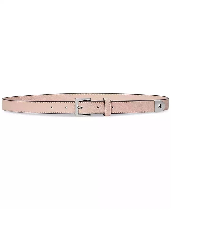 Ralph Lauren Women's Pebbled Leather Skinny Belt Sunrise Blush Medium - Изображение 1 из 1