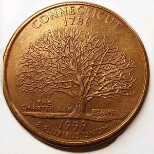 1999 D United States of America Washington Connecticut State Quarter Dollar coin - Picture 1 of 4