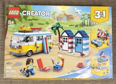 31138 LEGO CREATOR: Beach Camper Van NEW Damaged Package Box 556-pieces - Image 1 of 4