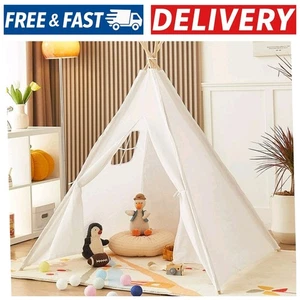 Kinder Tipi Zelt Kinder spielen Prinzessin Schloss Indoor Outdoor Garten, weiß - Bild 1 von 5