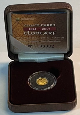 2014 Central Bank of Ireland Battle of Clontarf .5 gram proof gold coin - Image 1 of 4