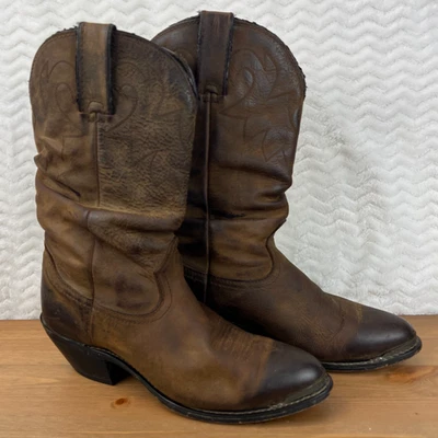 Durango Womens 11” Distressed Slouch Western Boots Brown Leather Size 8.5M RD542 - Image 1 of 4