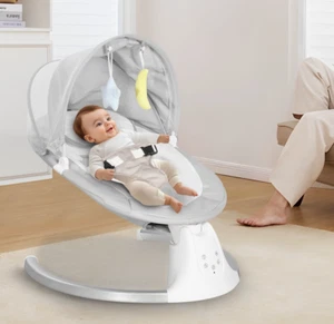 Electric Baby Swing Bouncer Rocking Chair Bluetooth Music Remote Control - Picture 1 of 8
