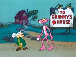 Animation Production 2 Cel Setup -Vintage Pink Panther going to Grandma’s House - Picture 1 of 3