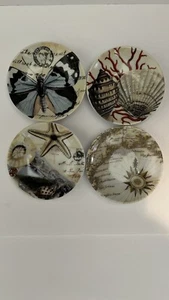 Pottery Barn Coastal Curiosity Set of 4 Mini Dip Sauce Dishes Butterfly Starfish - Picture 1 of 8