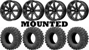 Kit 4 EFX MotoRavage Tires 28x10-14 on MSA M42 Bounty Matte Black Wheels IRS - Picture 1 of 5