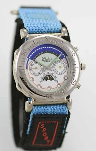 Dalas Men Watch Silver Stainless Blue Black Nylon Water Resistant Battery Quartz - Picture 1 of 3
