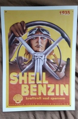 Shell Benzin Werbeanzeige, kaschiert, nach Vorlage von 1938, A4 - Bild 1 von 2