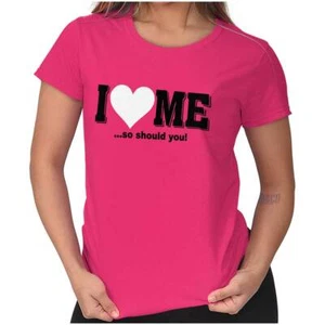 Love Me Funny Single Dating Valentine's Day Womens Top Junior Graphic Tee - Picture 1 of 4
