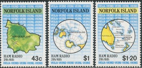 NORFOLK ISLAND Sc#501-503 1991 Ham Radio Complete Set OG Mint NH Cover