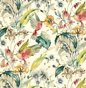 Swavelle SPOFFORD Hummingbird Bird BERRY Drapery Upholstery Pillow Fabric BTY - Picture 1 of 6