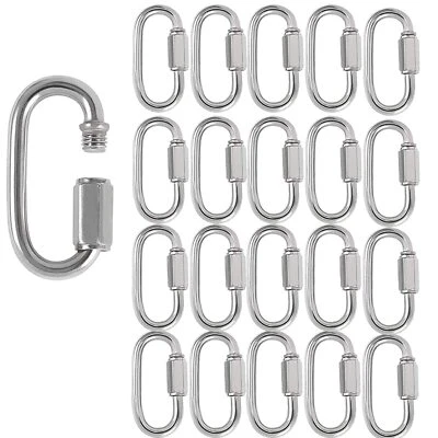 ZOENHOU 20 Pack M5 3/16 Inch Quick Link 648 Lbs Stainless Steel Threaded Chain Connec...