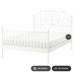 Ikea Leirvik Bettgestell 160x200 mit Lattenrost weiß - Bild 1 von 7