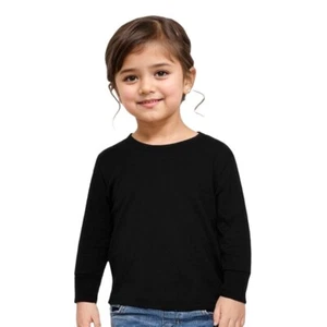 COUVER Toddler Kids Cotton Solid Long Sleeve Basic Tee T-Shirt, 1 Piece - Picture 1 of 56