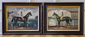 Set of 2 Charles Wysocki Turner Wall Accessory 1400 B160 Racing Horses Prints - Picture 1 of 11