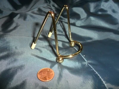 Soporte de placa/imagen vintage de metal tono dorado de 3" Foto 1 de 3