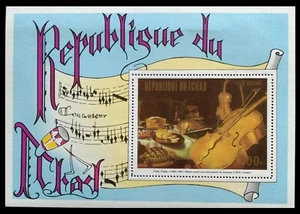 121.CHAD 1973 STAMP M/S MUSICAL INSTRUMENTS . MNH - Picture 1 of 1